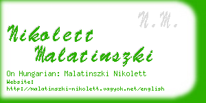 nikolett malatinszki business card